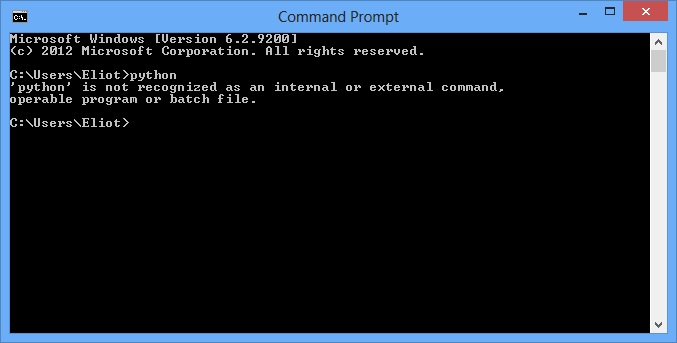 Command Prompt does not recognize Python