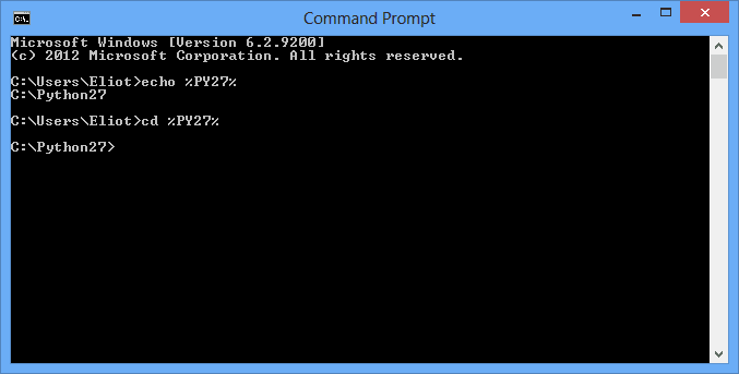 Command prompt echos new environment variable