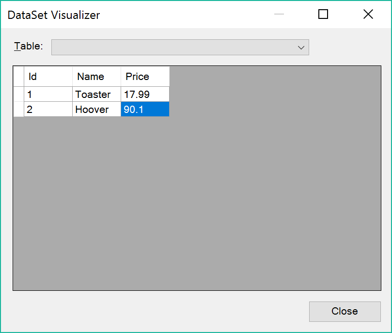 data table visualizer