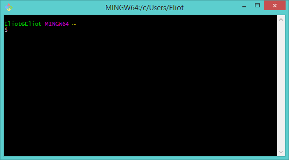 A blank git prompt