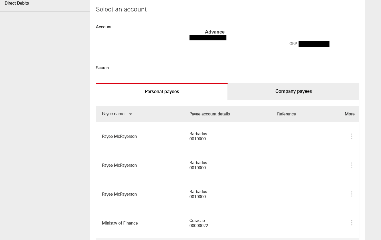 3 payees with identical details
